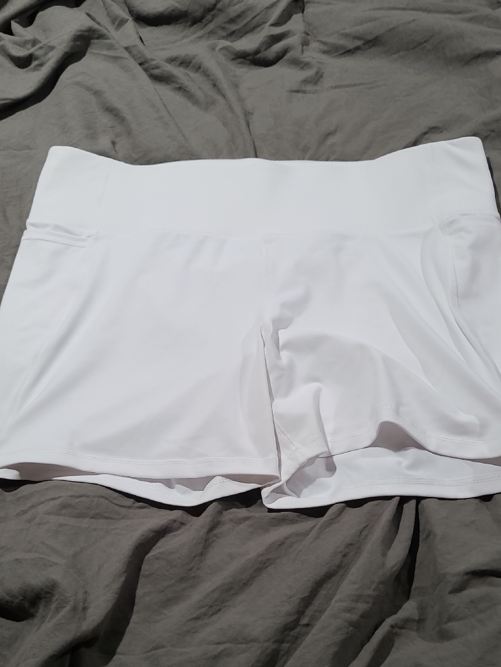 Lane Bryant Livi White High-Rise Athletic Shorts